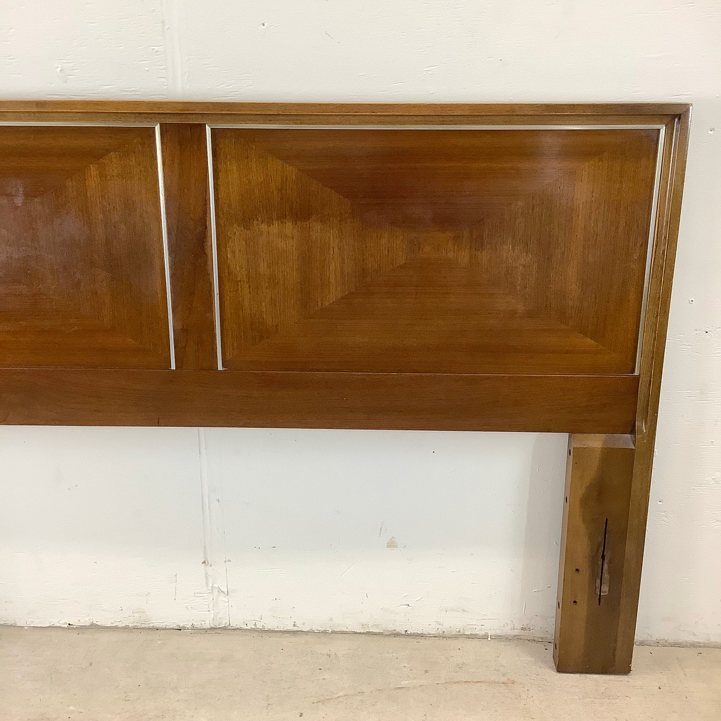 Mid-Century Walnut Headboard w/ Bed Frame- Full Size