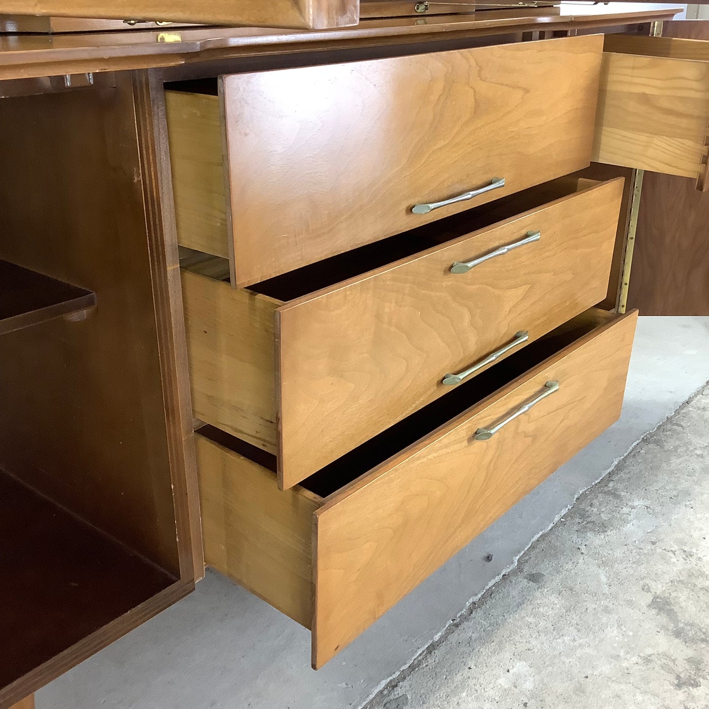 Danish Modern Walnut Sideboard With Display Topper