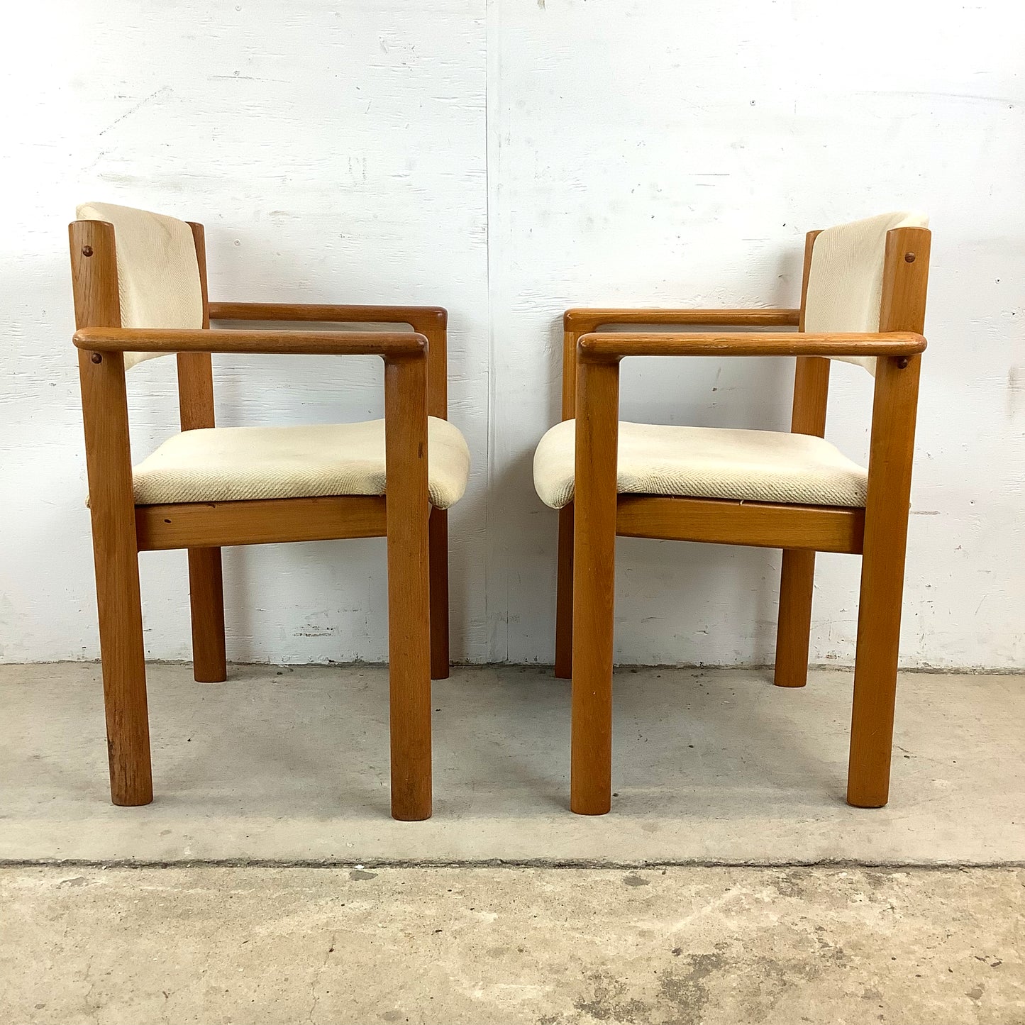 Vintage Modern Teak Armchairs- a Pair