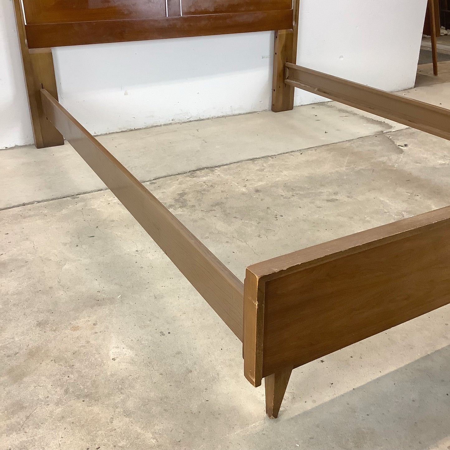 Mid-Century Walnut Headboard w/ Bed Frame- Full Size