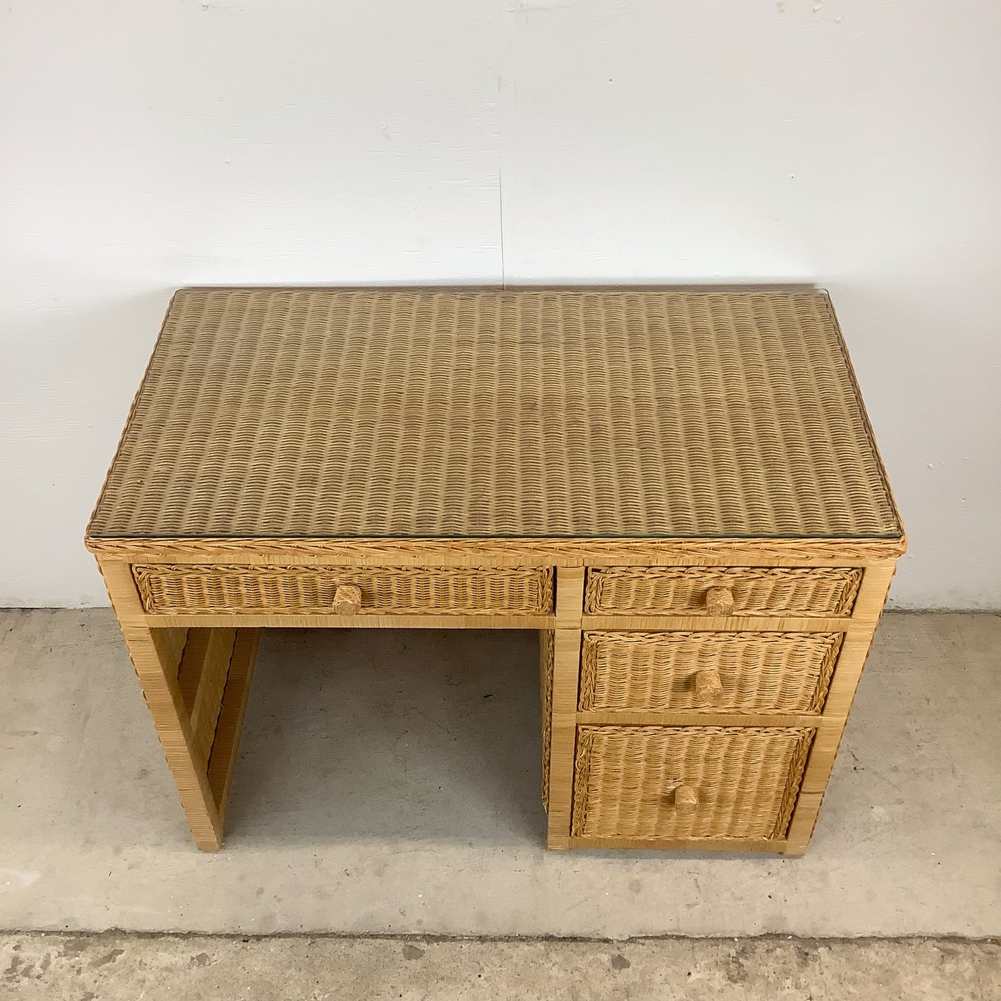 Modern Wicker Writing Desk