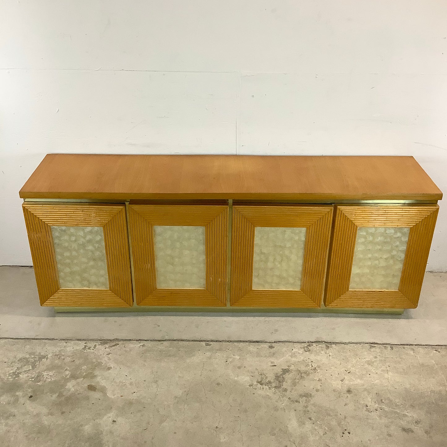 Vintage Modern Bamboo Dresser With Six Drawers