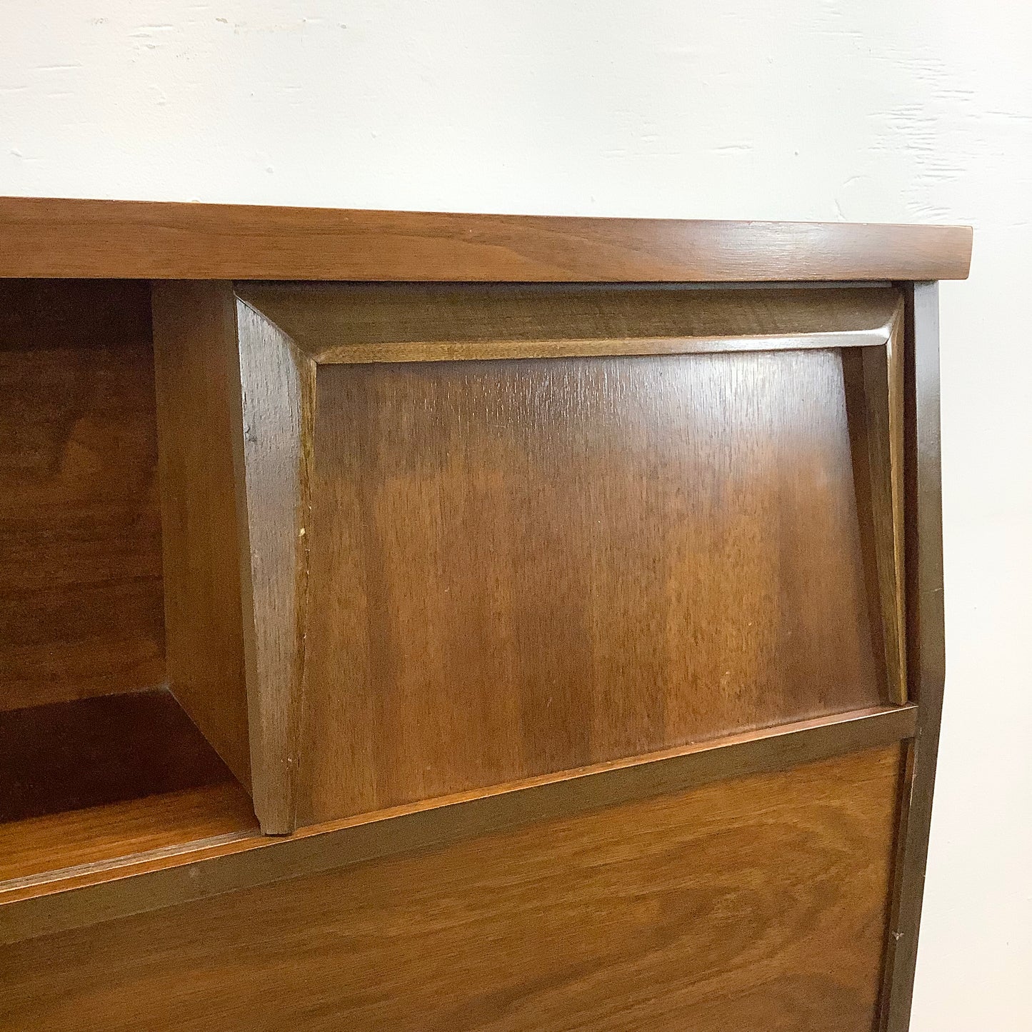 Mid-Century Walnut Storage Headboard- Full