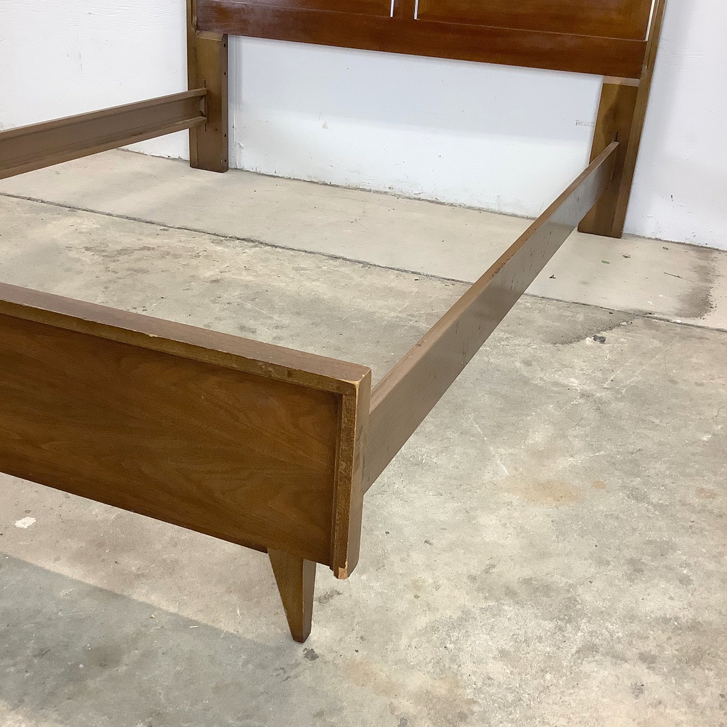 Mid-Century Walnut Headboard w/ Bed Frame- Full Size