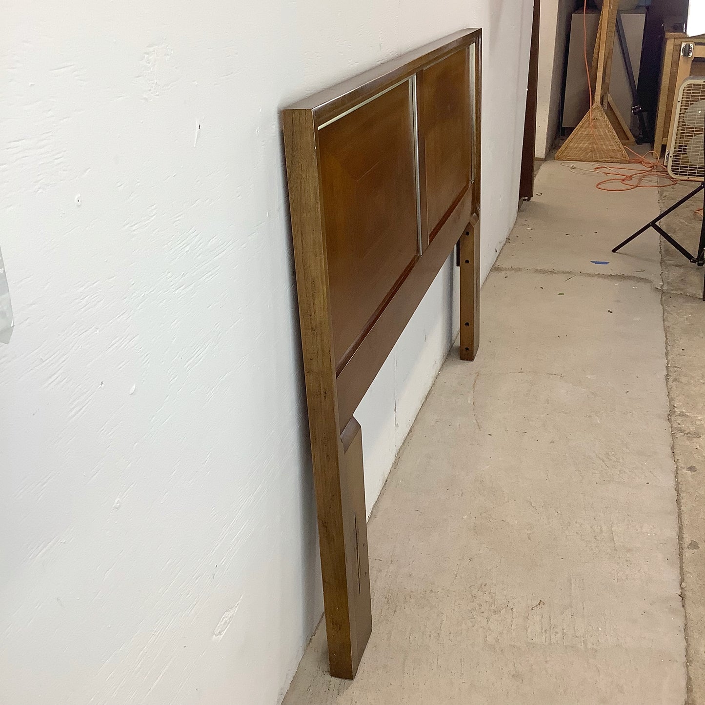 Mid-Century Walnut Headboard w/ Bed Frame- Full Size