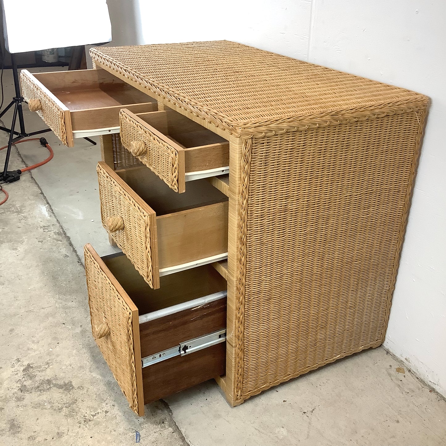 Modern Wicker Writing Desk