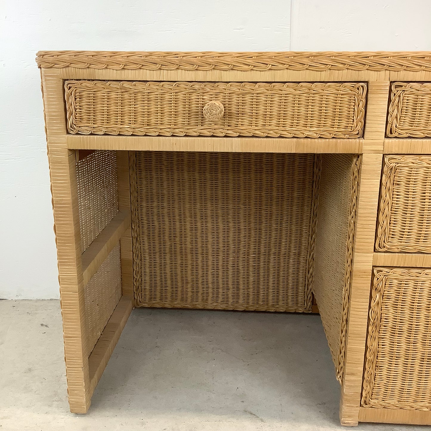 Modern Wicker Writing Desk