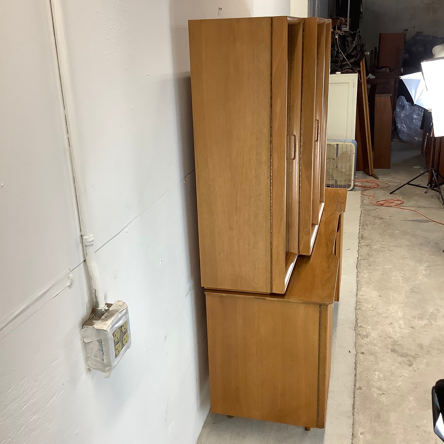 Danish Modern Walnut Sideboard With Display Topper