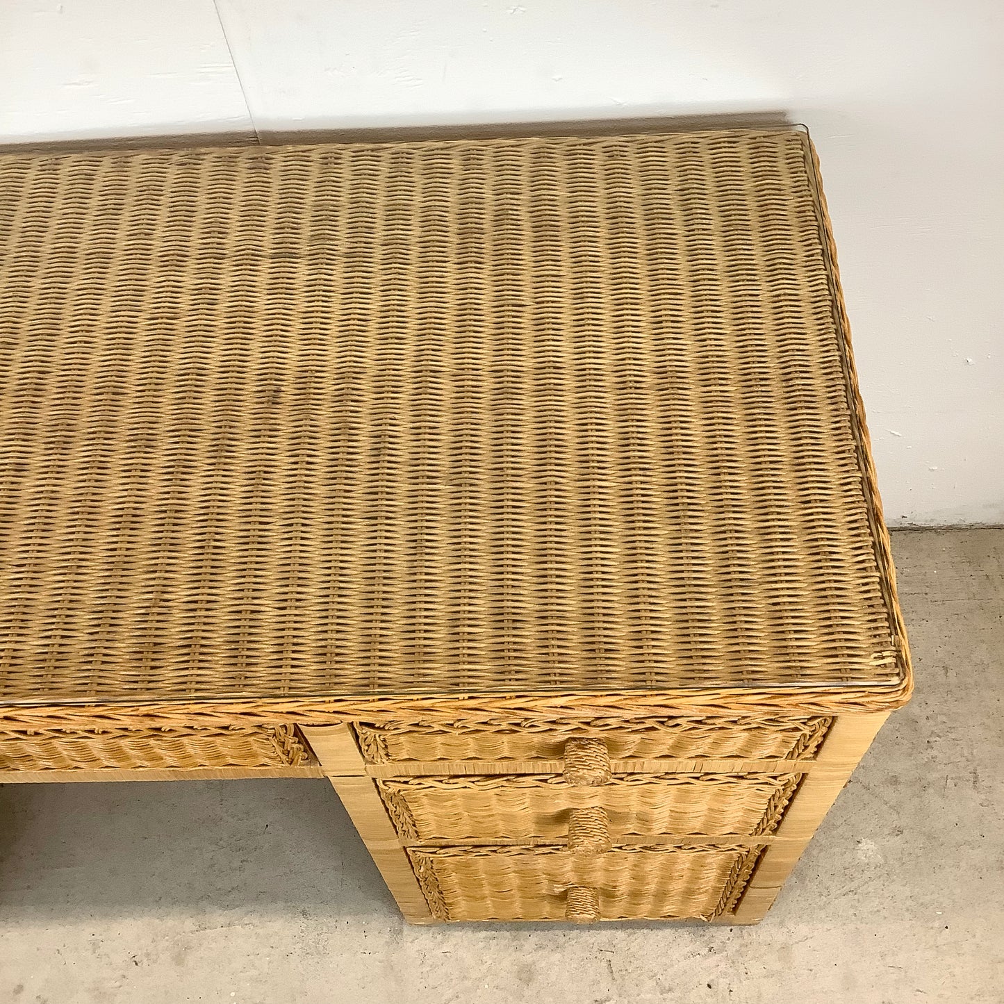 Modern Wicker Writing Desk