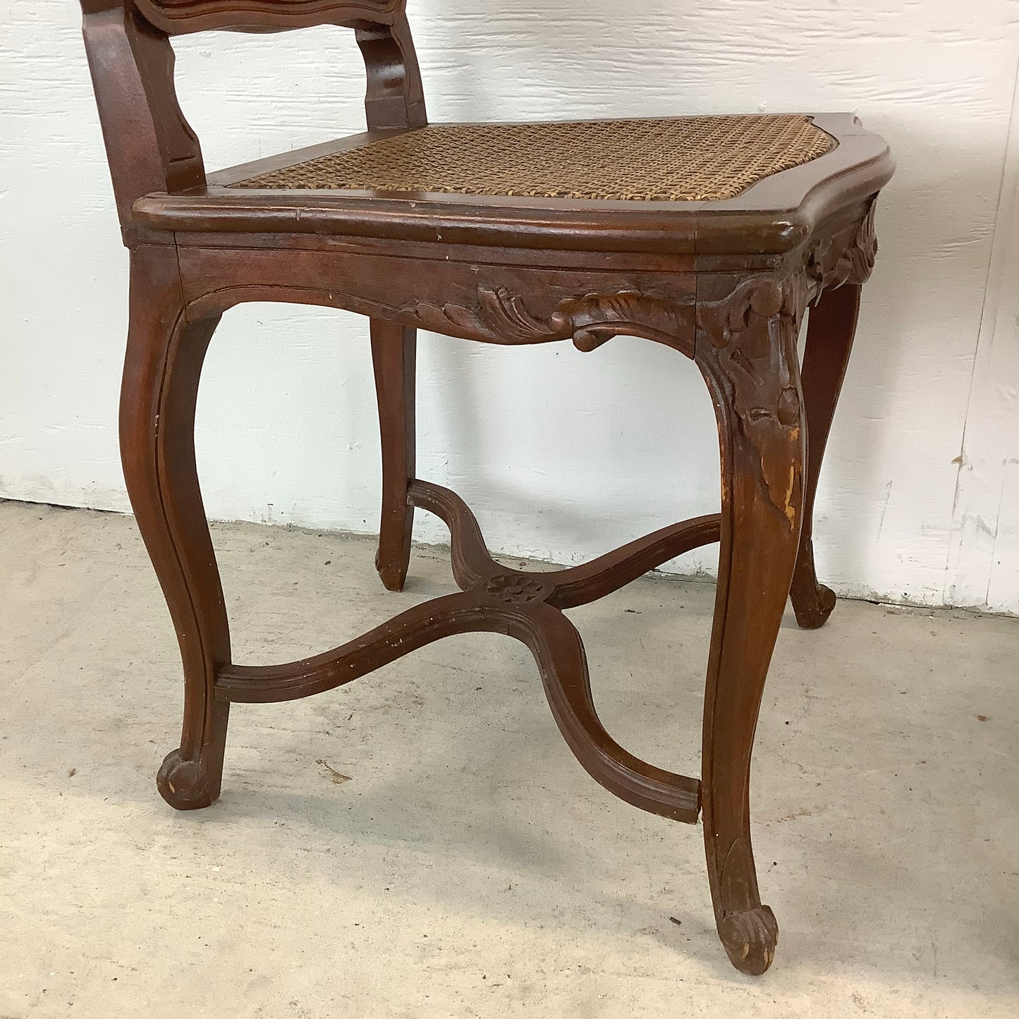 Antique Cane Seat Dining Chairs- set of Four