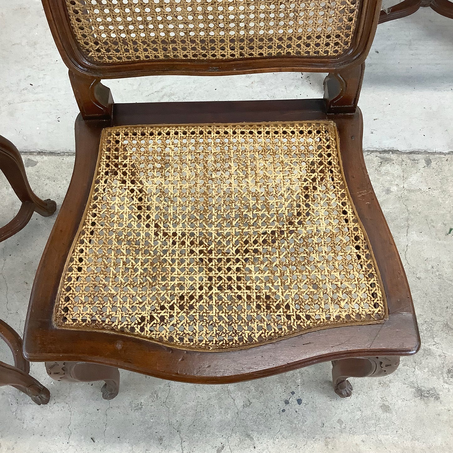 Antique Cane Seat Dining Chairs- set of Four