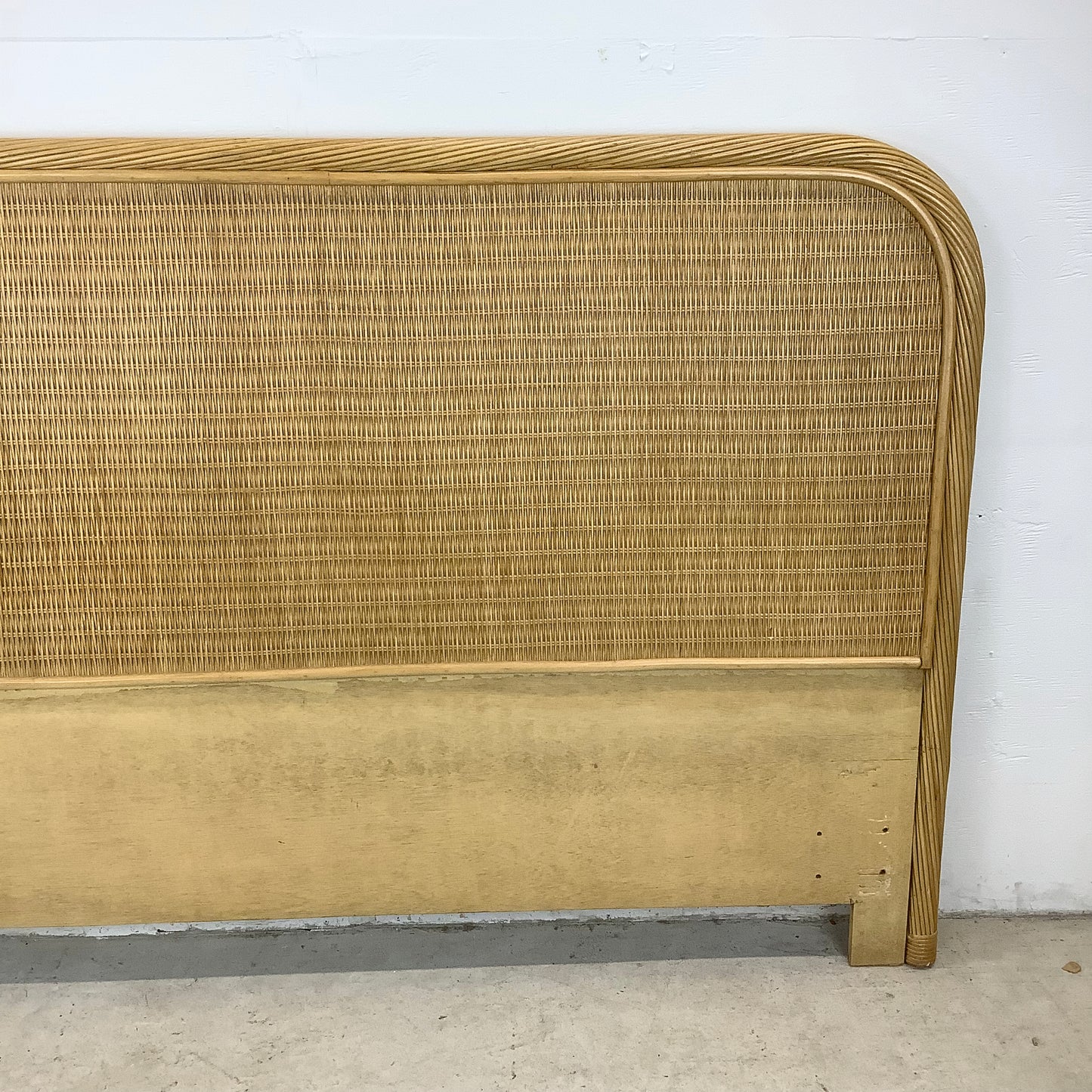 Vintage Coastal Wicker Headboard- Full/Queen