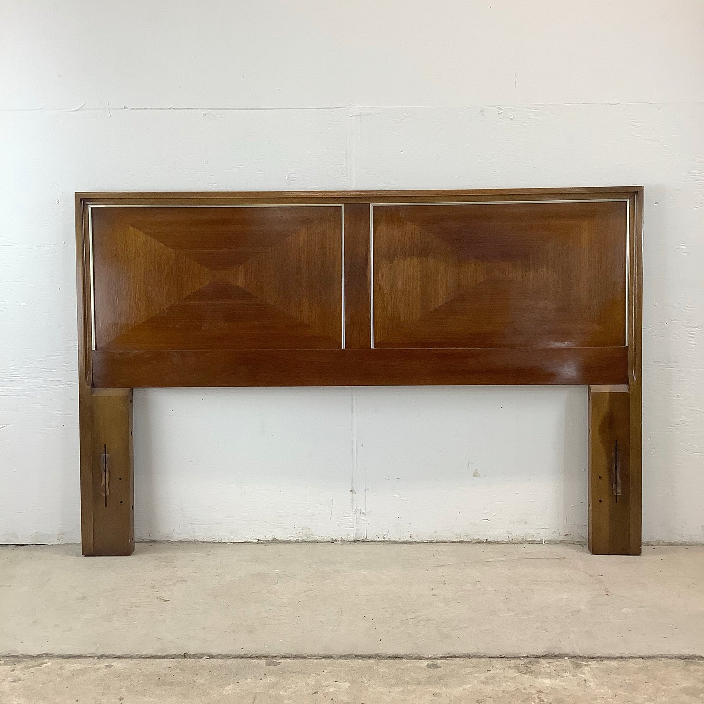 Mid-Century Walnut Headboard w/ Bed Frame- Full Size