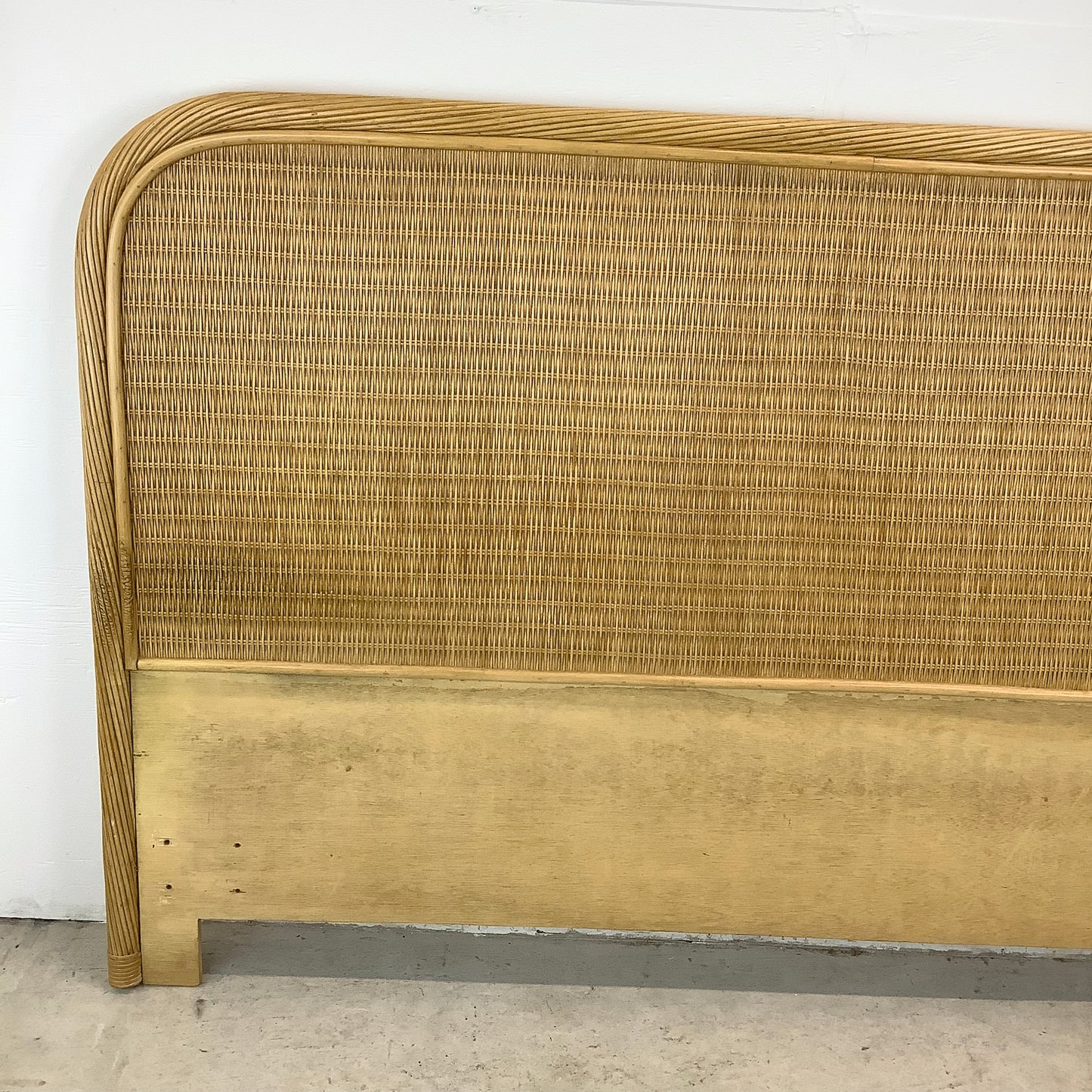 Vintage Coastal Wicker Headboard- Full/Queen