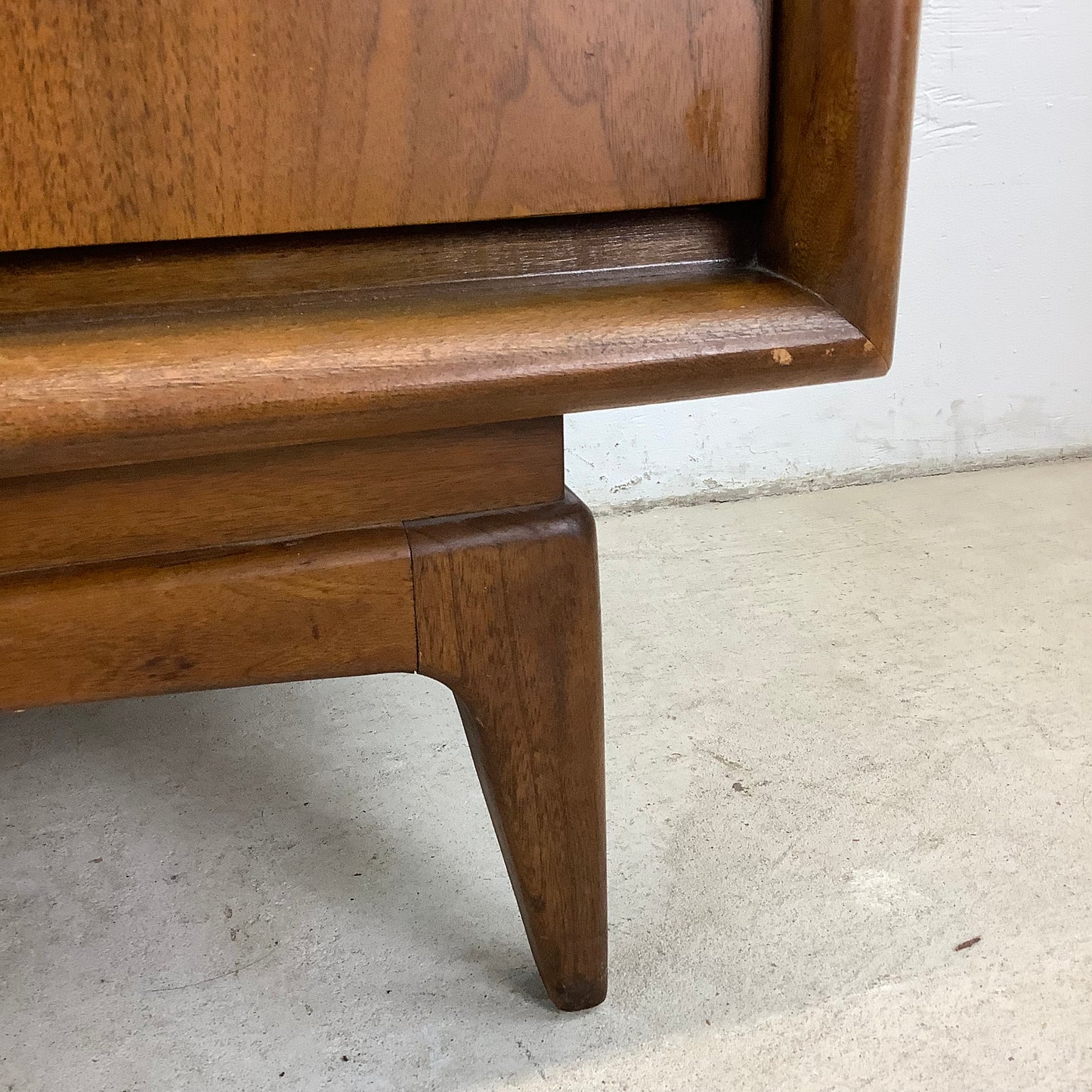 Mid-Century Diamond Front Highboy Dresser