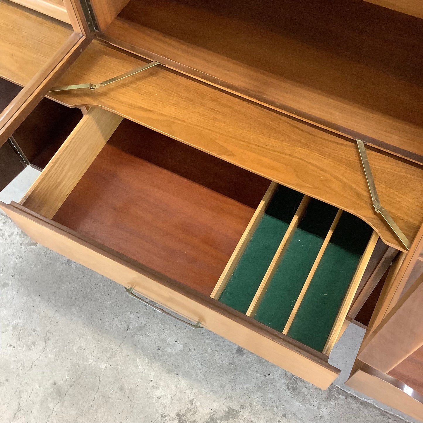 Danish Modern Walnut Sideboard With Display Topper