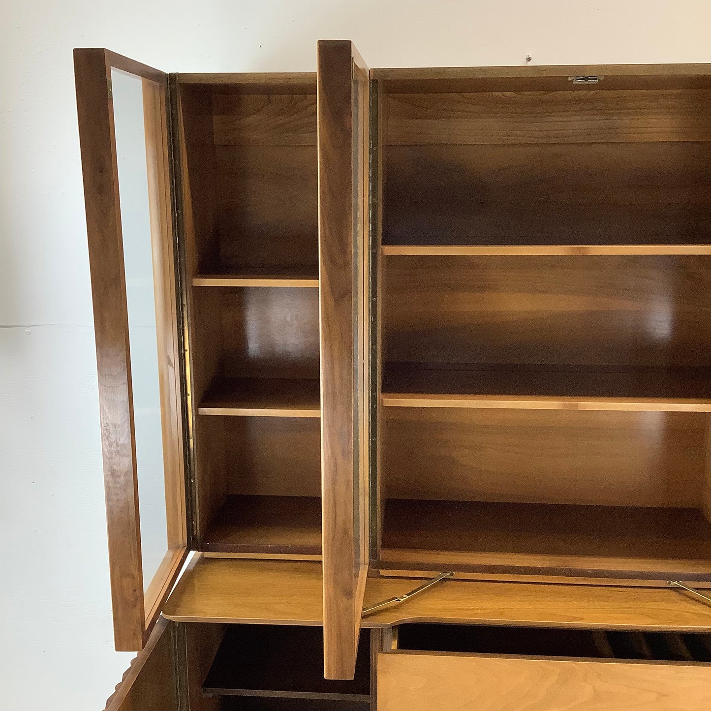 Danish Modern Walnut Sideboard With Display Topper