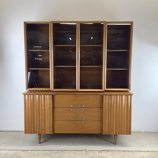 Danish Modern Walnut Sideboard With Display Topper