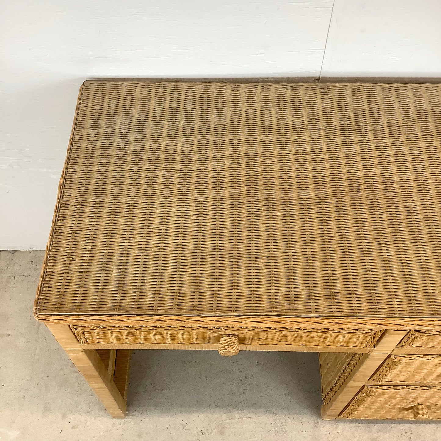 Modern Wicker Writing Desk