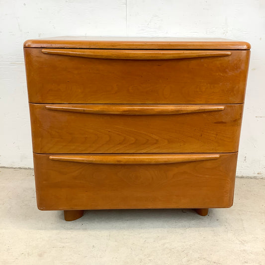 Vintage Three Drawer Bedside Dresser by Heywood Wakefield