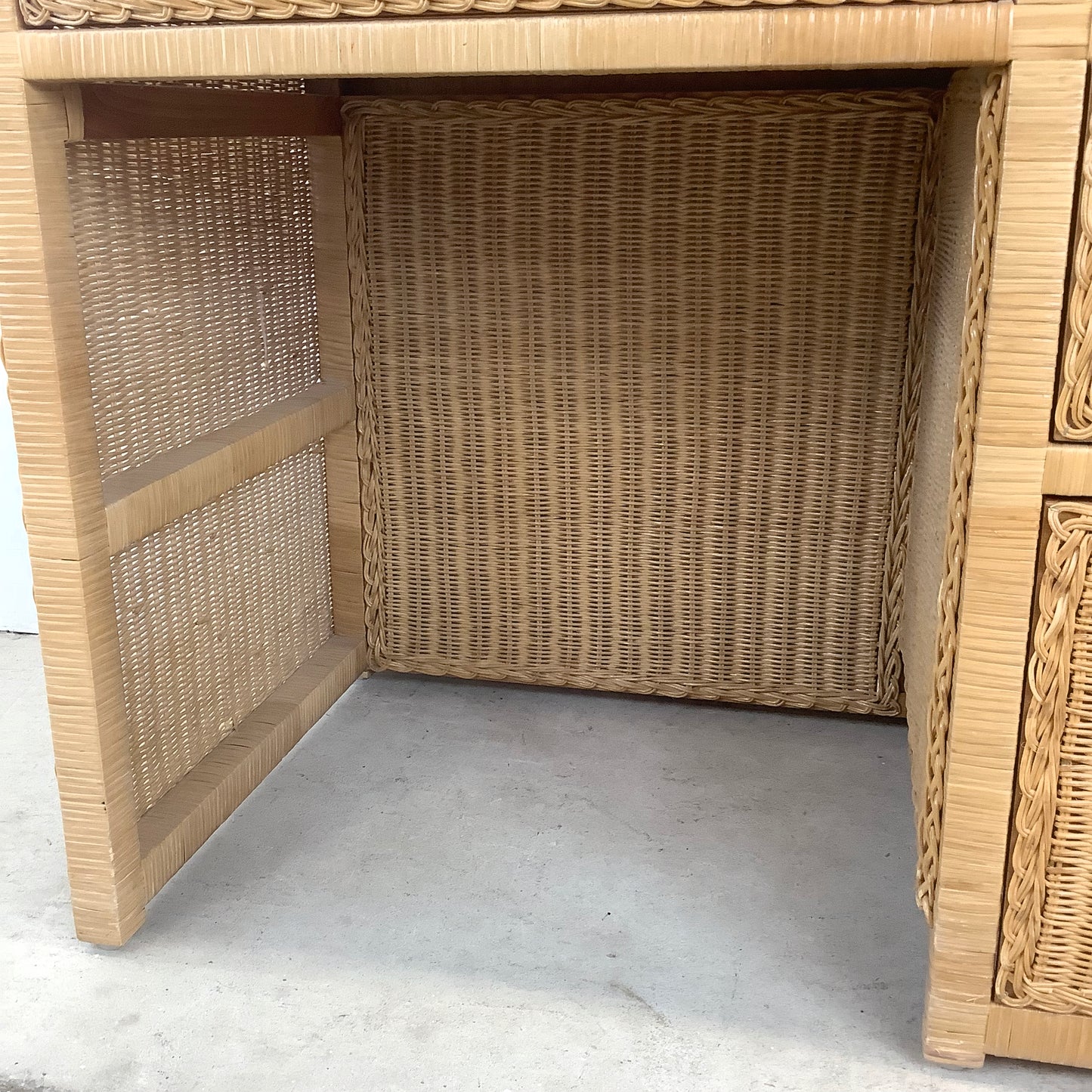 Modern Wicker Writing Desk