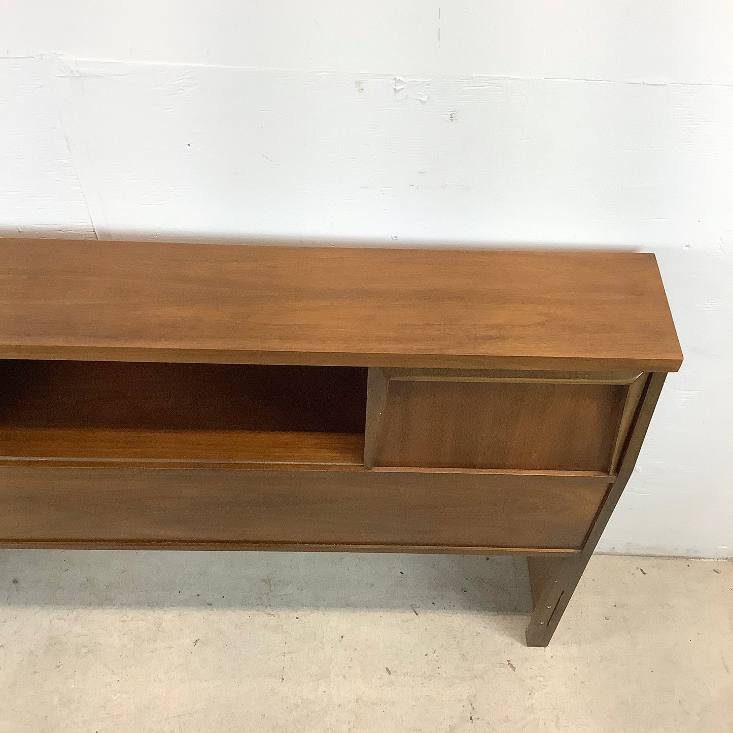 Mid-Century Walnut Storage Headboard- Full