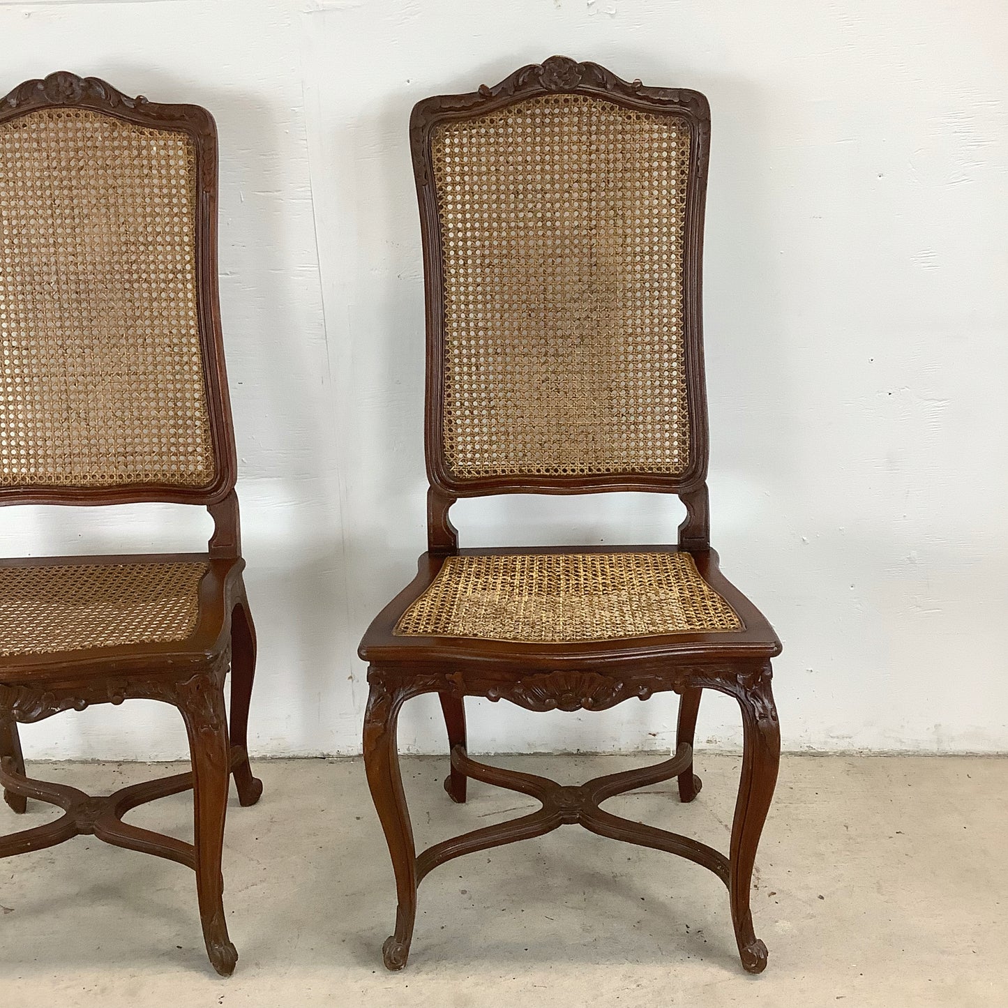 Antique Cane Seat Dining Chairs- set of Four