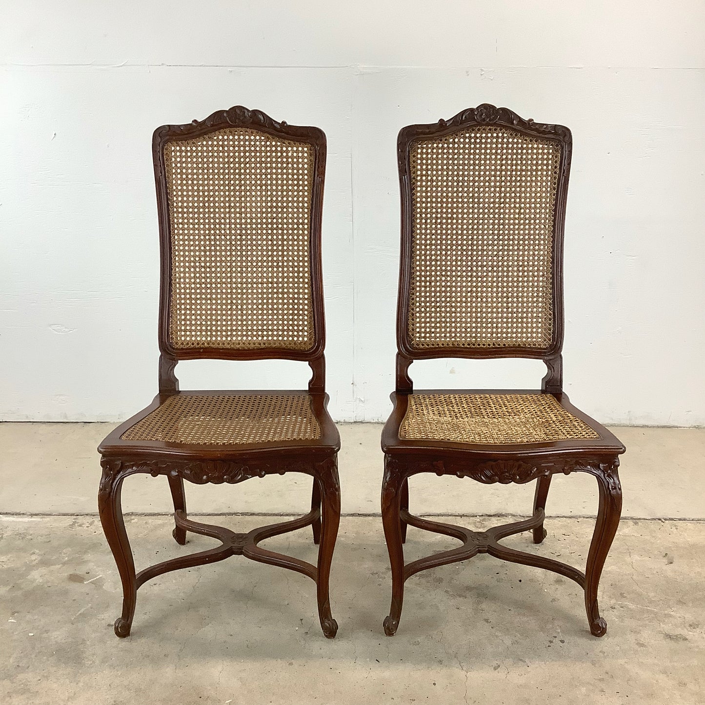 Antique Cane Seat Dining Chairs- set of Four