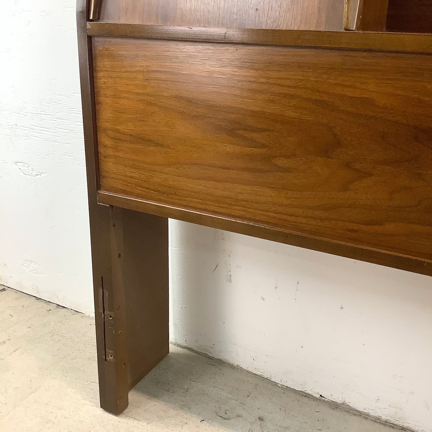 Mid-Century Walnut Storage Headboard- Full