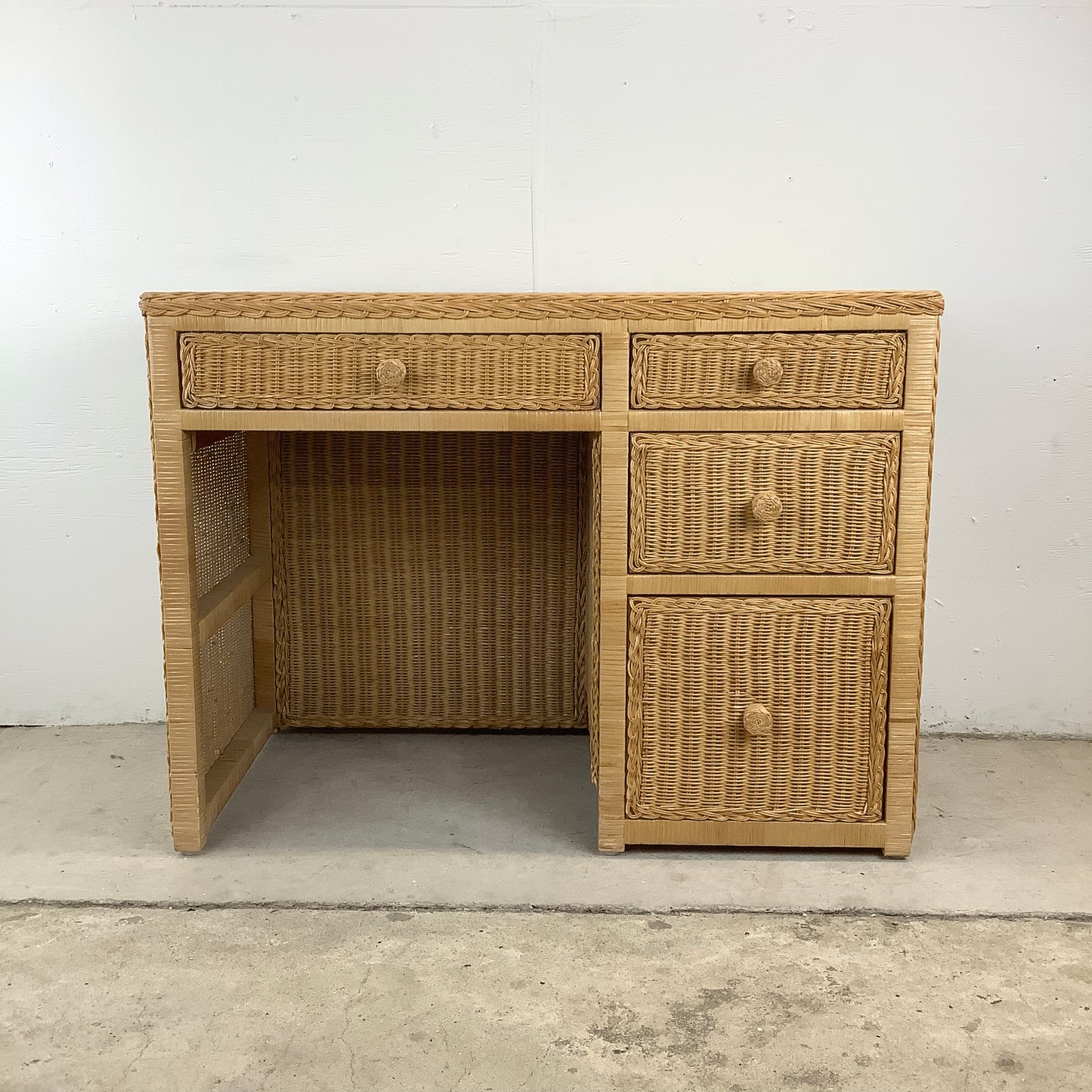 Modern Wicker Writing Desk