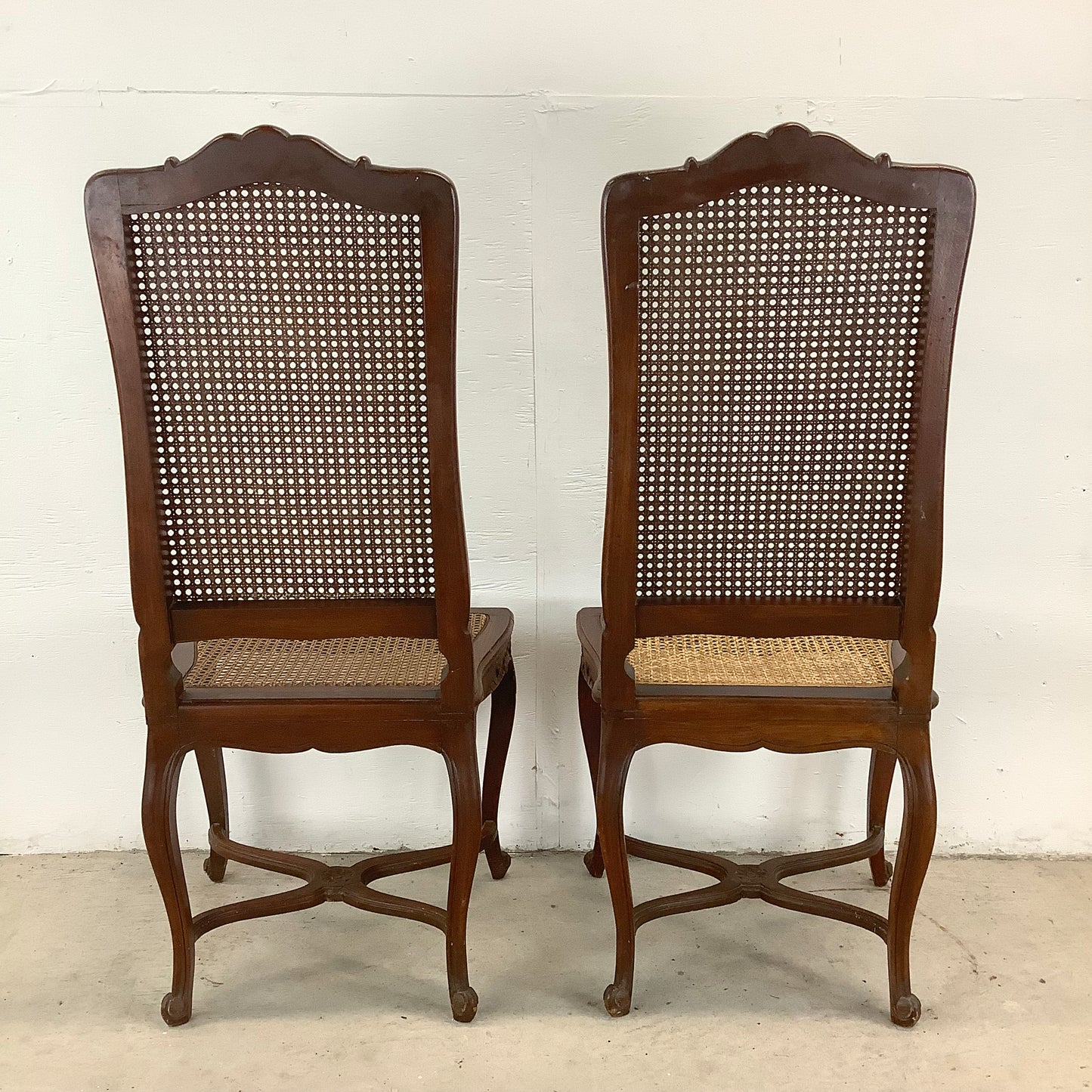 Antique Cane Seat Dining Chairs- set of Four