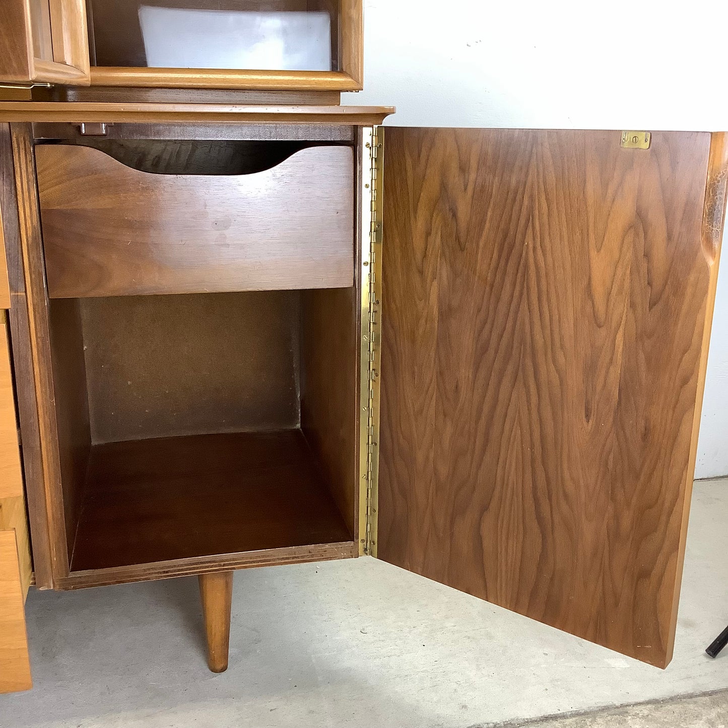 Danish Modern Walnut Sideboard With Display Topper