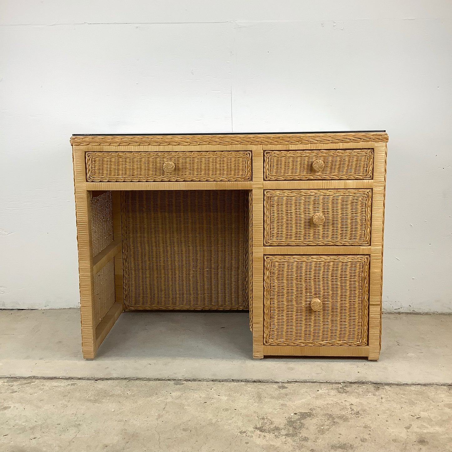 Modern Wicker Writing Desk