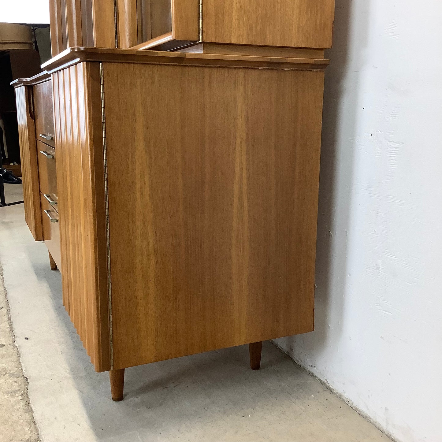 Danish Modern Walnut Sideboard With Display Topper