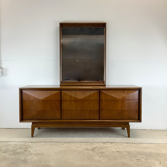 MCM Walnut Diamond Front Dresser by United Furniture