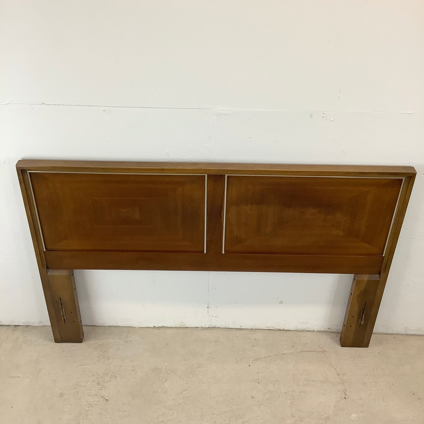 Mid-Century Walnut Headboard w/ Bed Frame- Full Size