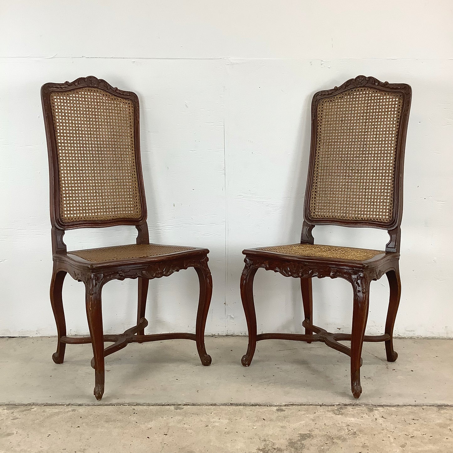 Antique Cane Seat Dining Chairs- set of Four