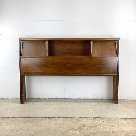 Mid-Century Walnut Storage Headboard- Full