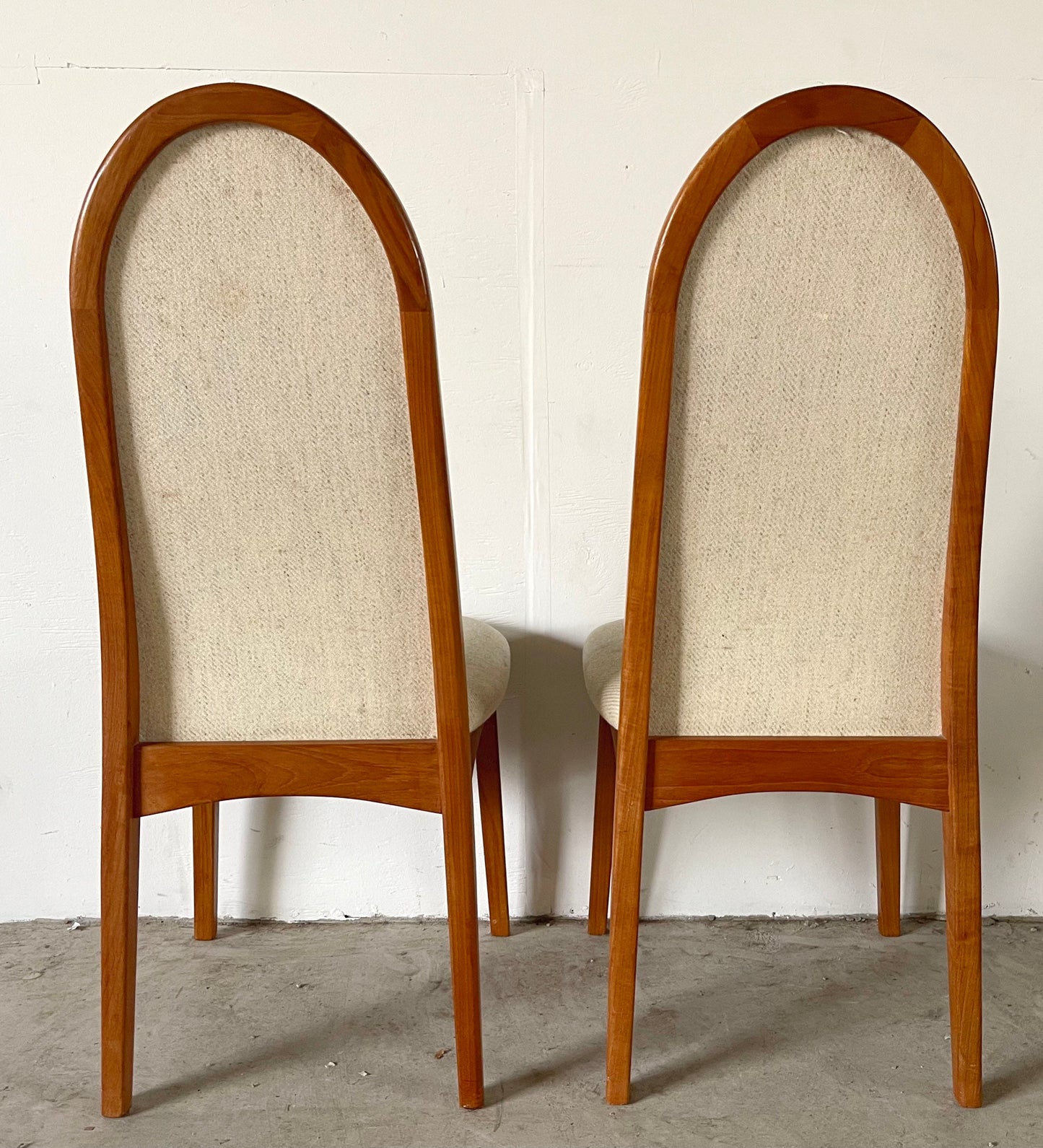 Vintage Modern Highback Teak Dining Chairs- Set of Five