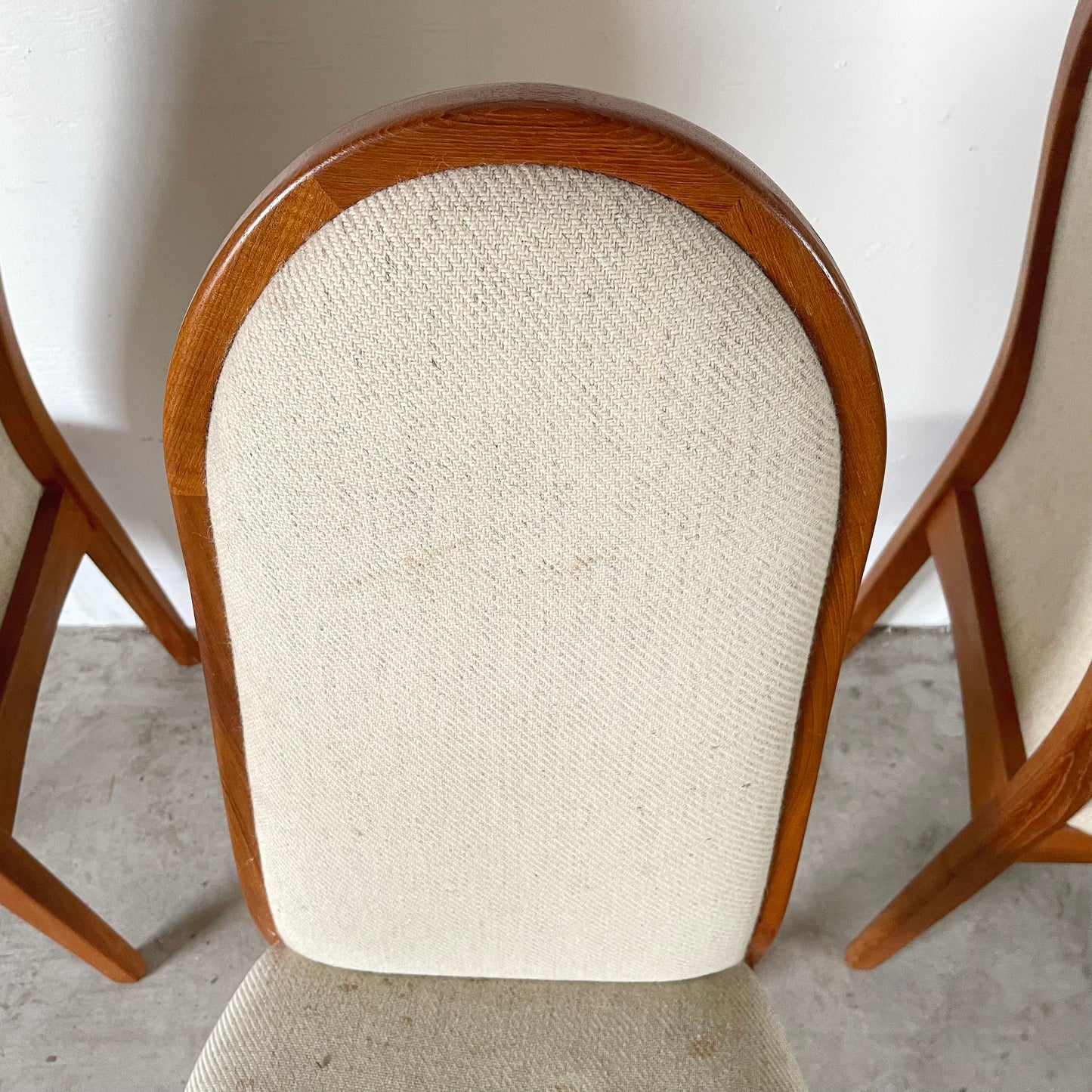 Vintage Modern Highback Teak Dining Chairs- Set of Five