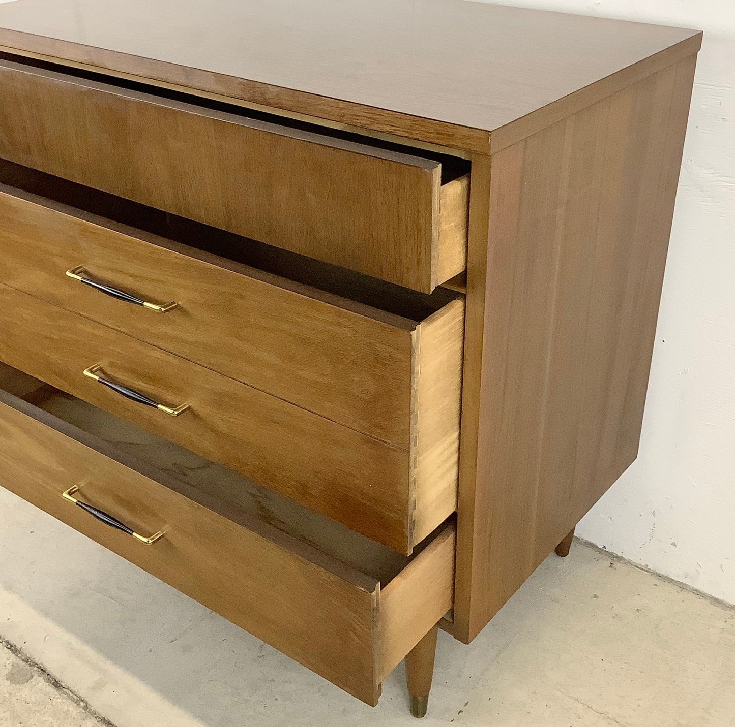 Vintage Modern Walnut Three Drawer Dresser