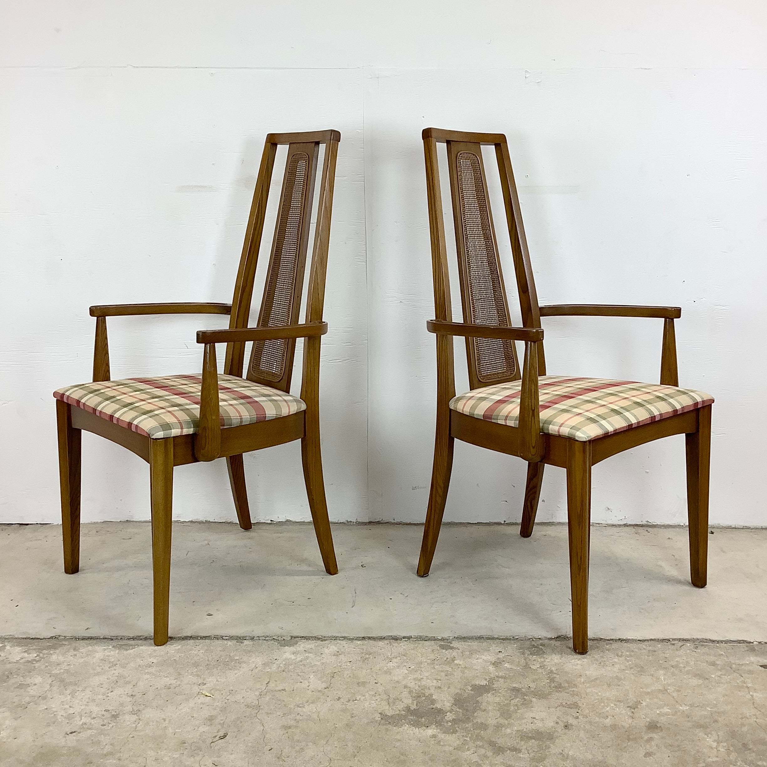 Mid Century Modern Highback Dining Chairs Set of Six